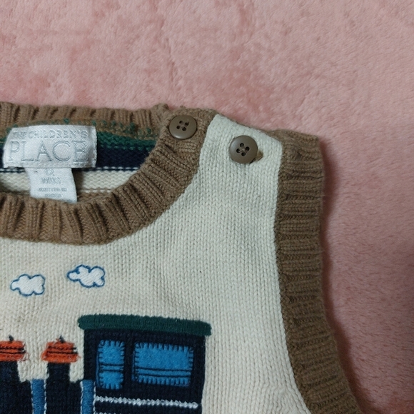 Children's Place Train Sweater Vest Size 12 Months - Picture 5 of 5